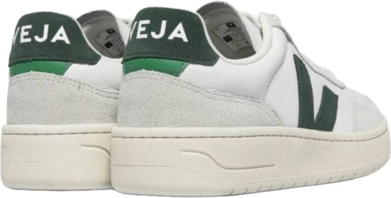 Veja Groene platte schoenen leer wit Multicolor Heren