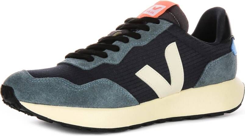 Veja Navy White Suède Mesh Sneakers Mannen