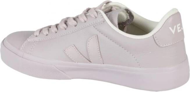 Veja Paarse Leren Campo Sneakers Vetersluiting White Dames