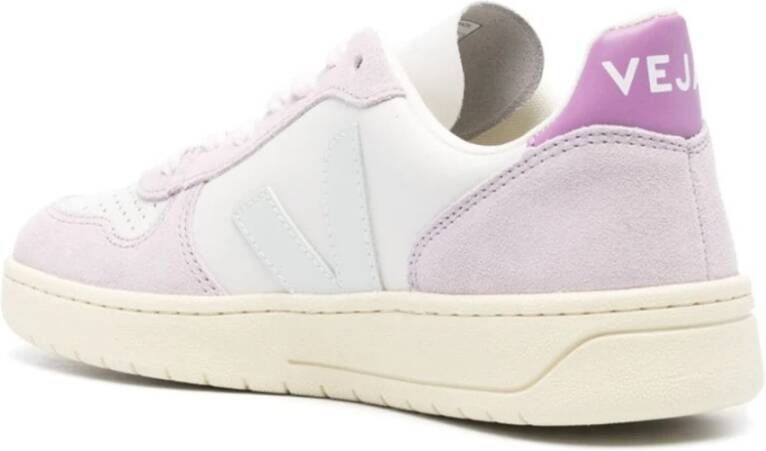 Veja Paarse Sneakers met Leren Inzetstukken Purple Dames