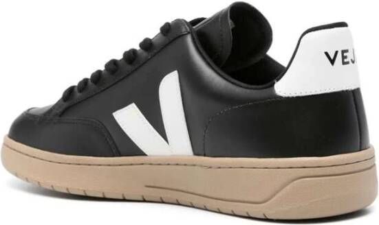 Veja Zwarte Leren Sneakers met Logo Black Heren
