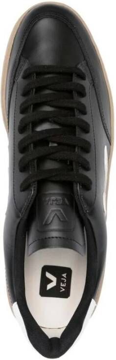 Veja Zwarte Leren Sneakers met Logo Black Heren