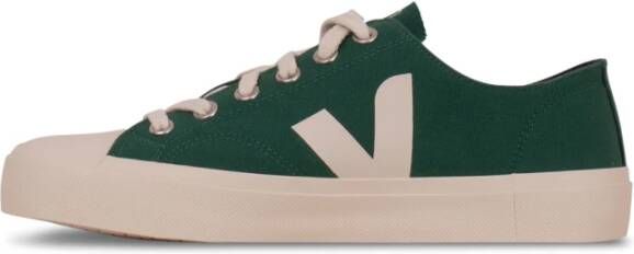 Veja Groen en wit canvas sneakers Groen Heren