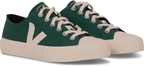 Veja Groen en wit canvas sneakers Groen Heren