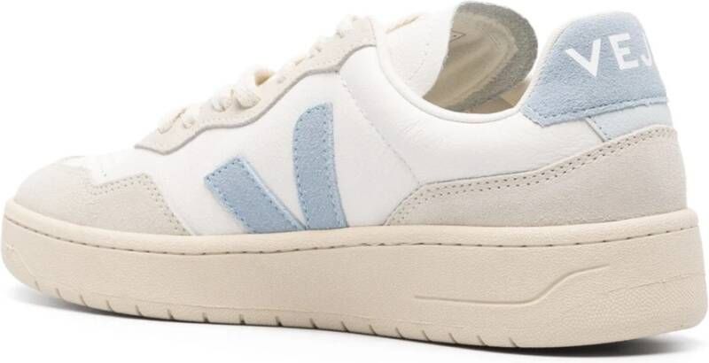 Veja V-90 Leren Wit Staal Sneakers Multicolor Dames
