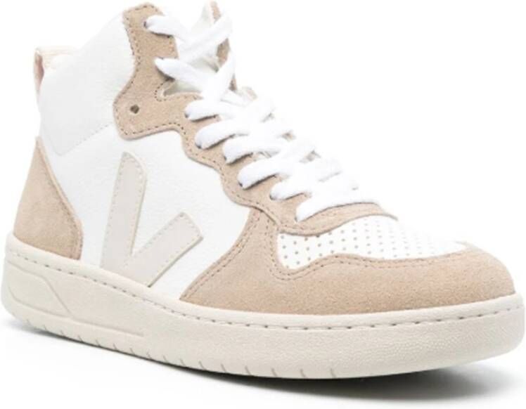 Veja Beige V-15 Chromefree Leather Sneakers Wit Unisex