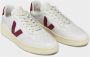 Veja Traced Leather Sneakers in Extra White Marsala White - Thumbnail 17