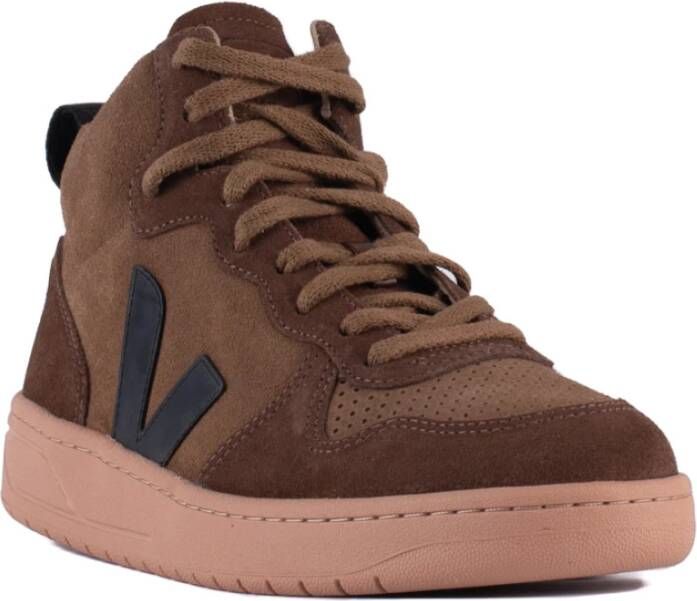 Veja Bruin Zwart Suède Sneakers Stijlvolle Mannen Brown Heren