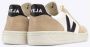 Veja Witte leren herensneakers met bruine suède inzetstukken Wit - Thumbnail 15