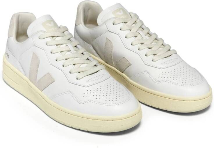Veja Vintage-geïnspireerde leren sneakers White Heren