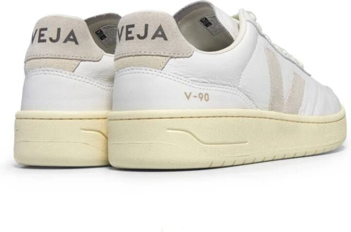 Veja Vintage-geïnspireerde leren sneakers White Heren
