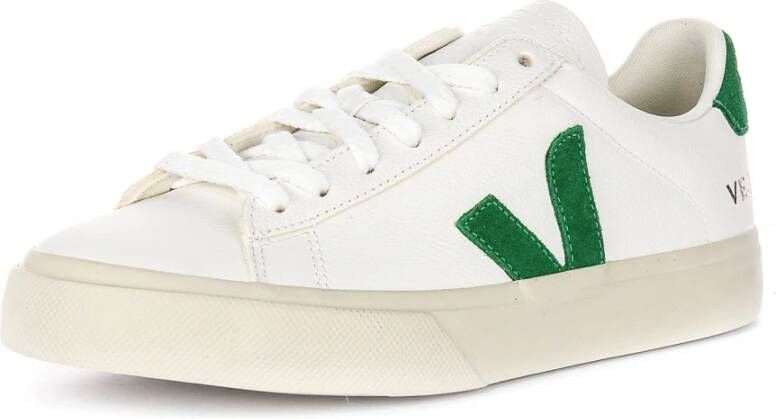 Veja Wit Groen Leren Casual Schoenen Vrouwen