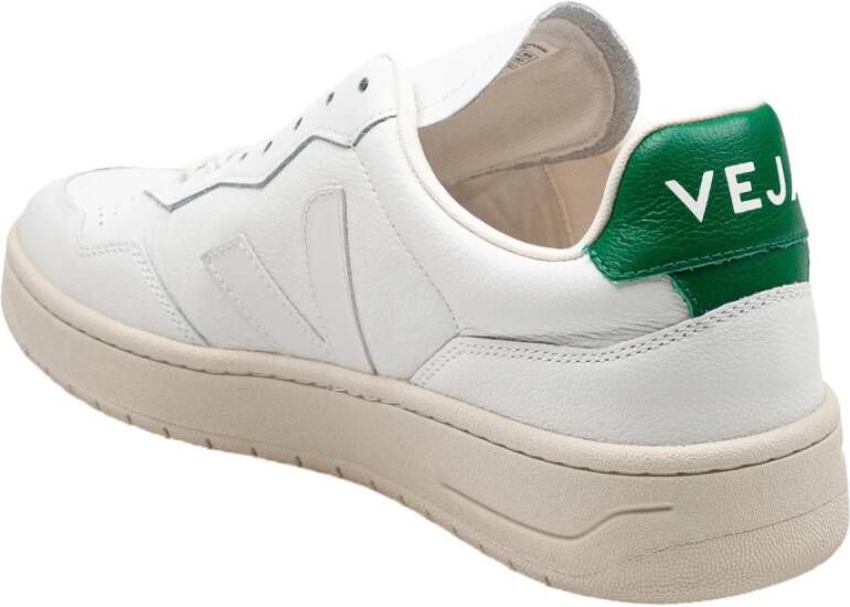 Veja Wit Groene Leren Sneakers