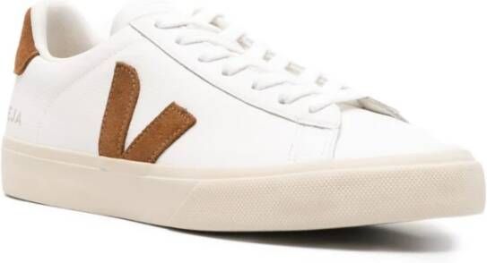 Veja Witte en bruine leren sneakers