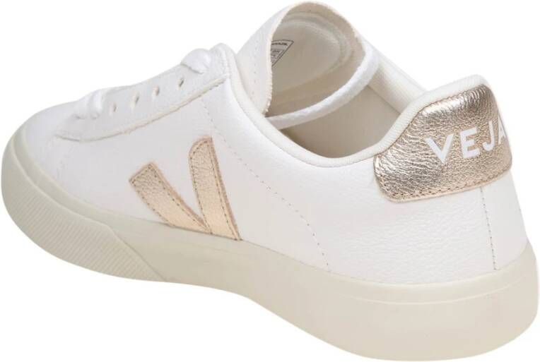 Veja Witte en platina leren sneakers White Dames