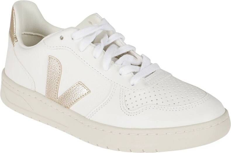 Veja Witte Leren Sneakers met Rubberen Zool White Dames
