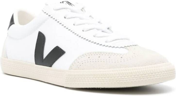 Veja Witte Leren Sneakers Paneelontwerp White Dames