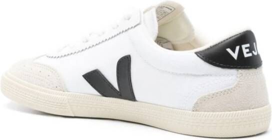Veja Witte Leren Sneakers Paneelontwerp White Dames
