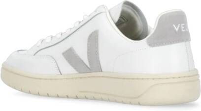 Veja Witte Leren Sneakers Ronde Neus Logo White Heren