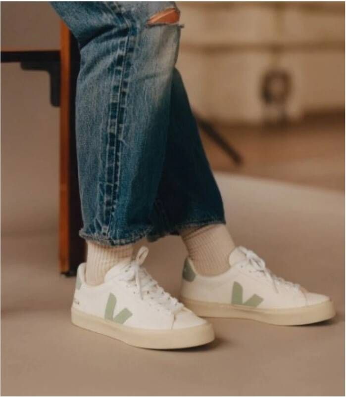 Veja Witte Matcha Leren Sneakers White Dames