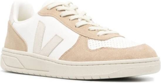 Veja Witte Sneakers met Gladde Korrel Applicatie Multicolor Heren