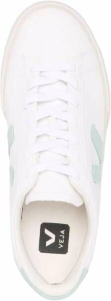 Veja Witte groene leren Campo sneakers White Dames