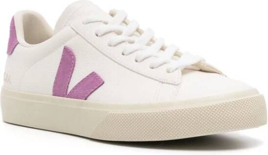 Veja Witte Lila Sneakers met Glad Korrel Multicolor Dames