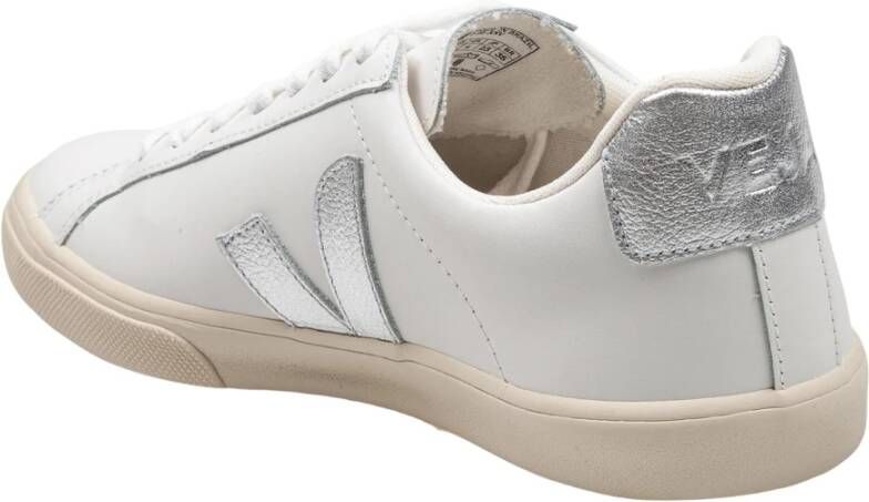 Veja Witte Zilveren Sneakers voor Vrouwen