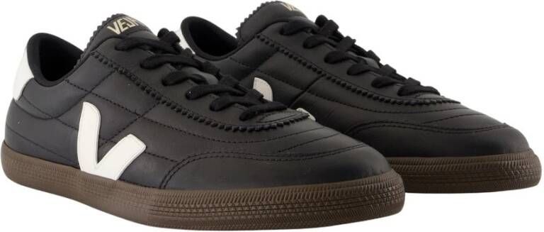 Veja Zwarte Leren Sneakers Panenka Stijl