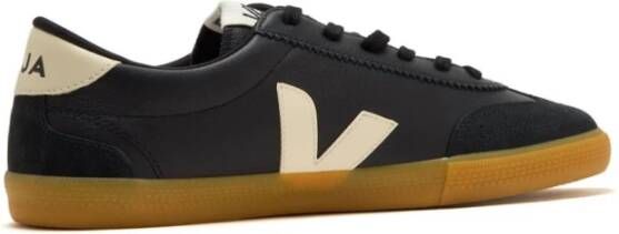 Veja Zwarte Leren Sneakers Stijlvol Comfort