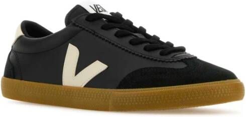 Veja Zwarte Leren Volley O.t. Sneakers