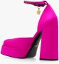 Versace Fuchsia Hak Platform Sandalen met Medusa Charme Pink Dames - Thumbnail 9