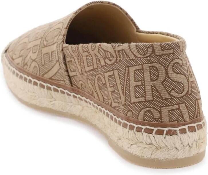 Versace Allover Jacquard Espadrilles Brown Dames