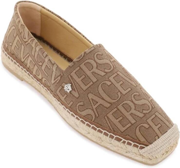 Versace Allover Jacquard Espadrilles Brown Dames