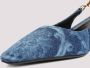 Versace Barocco Denim Slingback Pumps Blue Dames - Thumbnail 3