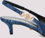 Versace Barocco Denim Slingback Pumps Blue Dames - Thumbnail 4