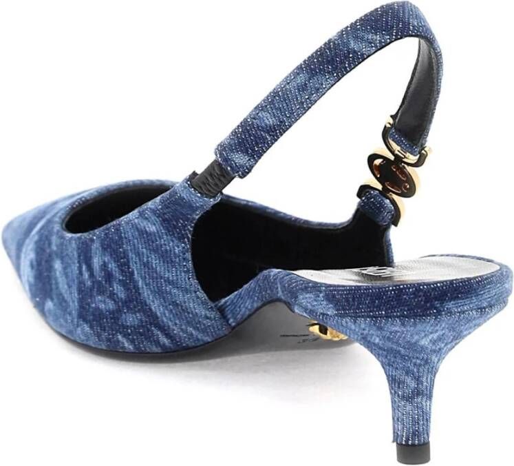 Versace Barocco Slingback Pumps Blue Dames