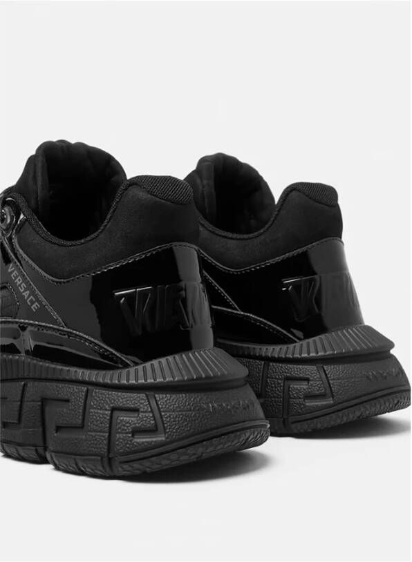 Versace Luxe Leren Sneakers Black Heren