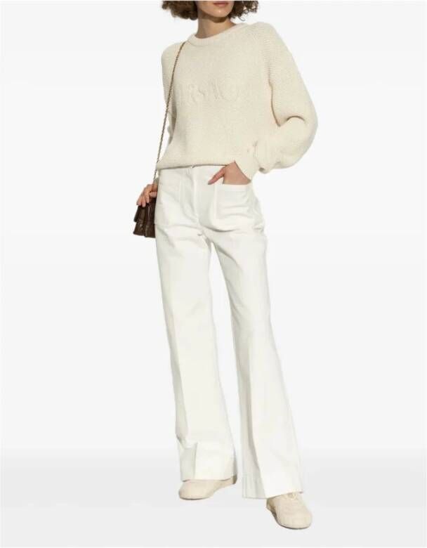 Versace Beige Sneakers met Grieks motief