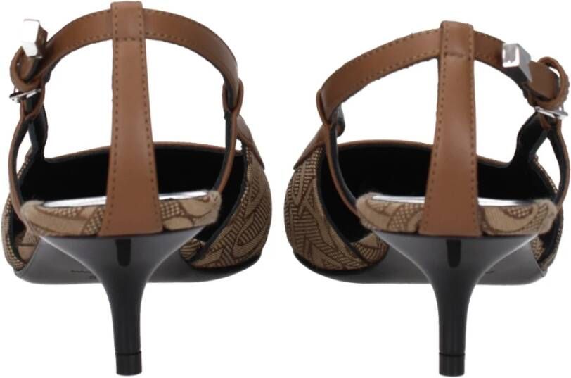 Versace Beige Stof Mid Hiel Pumps