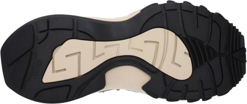 Versace Beige Stoffen Sneakers met Logo