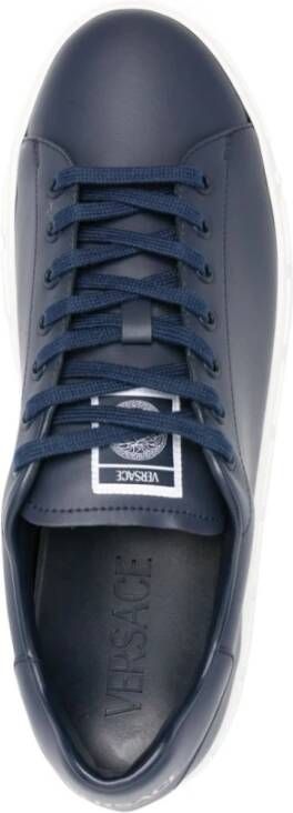 Versace Blauwe Sneakers met Logo Patch Blue Heren