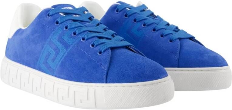 Versace Blauwe Suède Sneakers Sky Diver