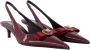Versace Bourgondische leren pumps met puntige neus - Thumbnail 2