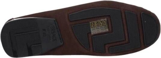 Versace Bruine Suède Loafer met Logo Detail