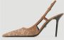 Versace Beige Platte Schoenen met Allover Slingback Ontwerp Beige Dames - Thumbnail 4