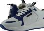 Versace Blauwe en witte kalfsleren sneakers Blue Heren - Thumbnail 4