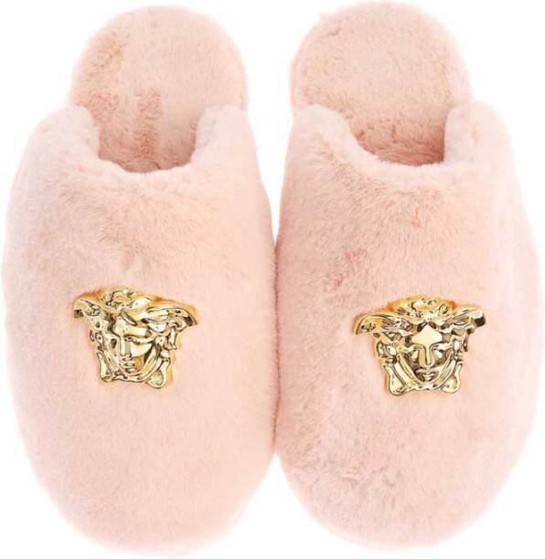 Versace Faux Fur Slides Sandalen