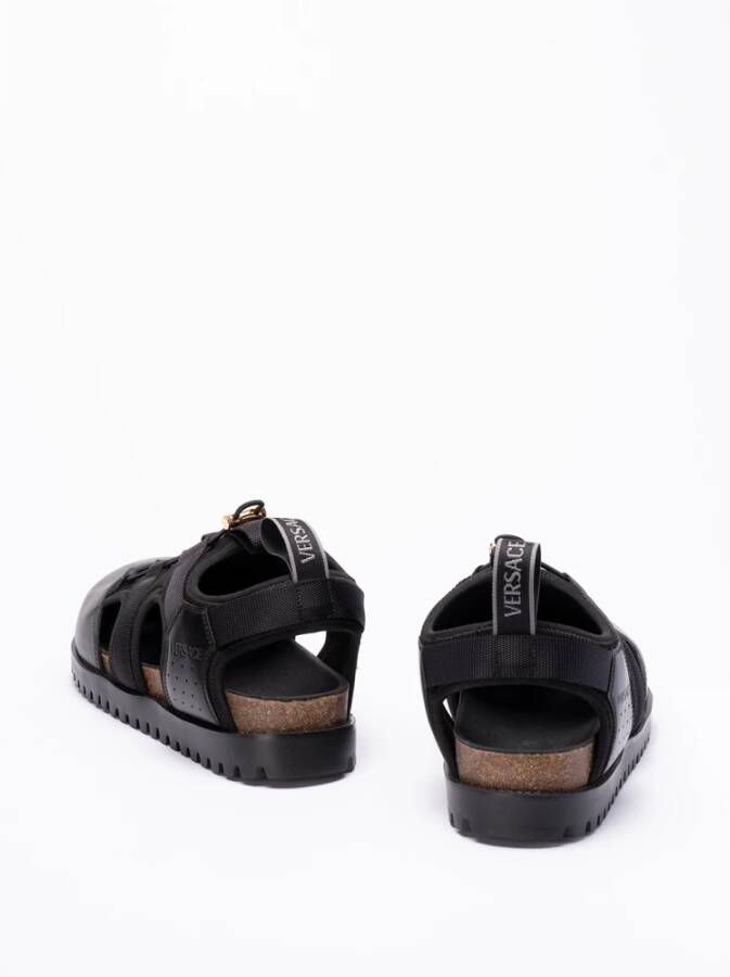 Versace Flat Sandals Black Heren