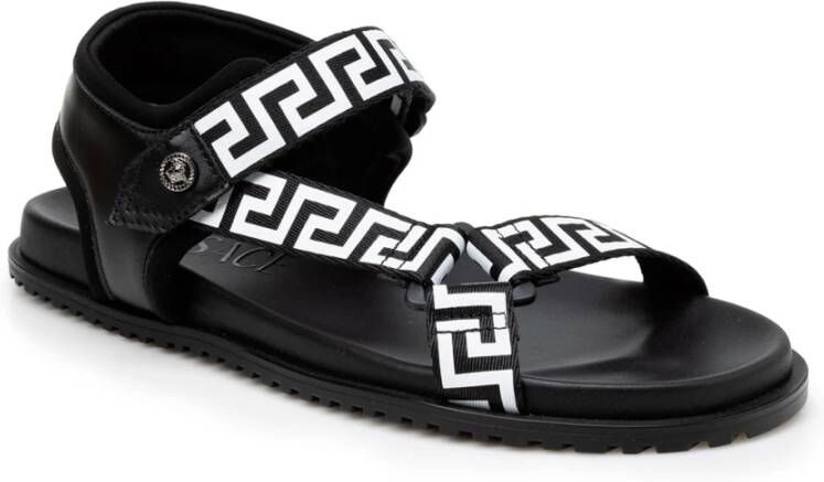 Versace Flat Sandals Zwart Heren